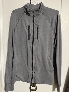Men's Gray Performance Full-Zip Active Jacket